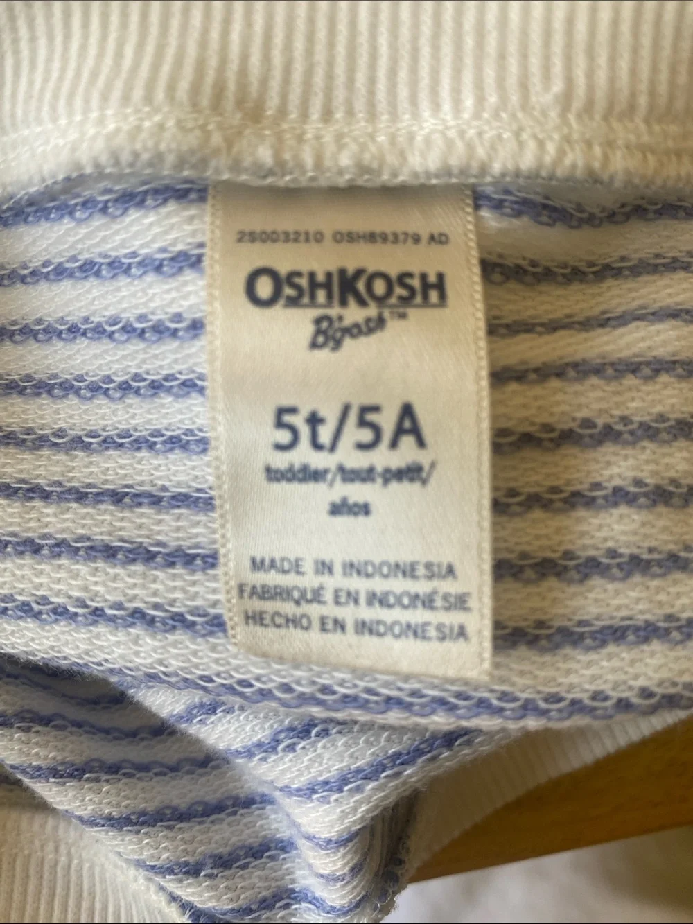 OshKosh B'gosh Toddler 5T Striped Dress/Top with Lace Ruffle Hem